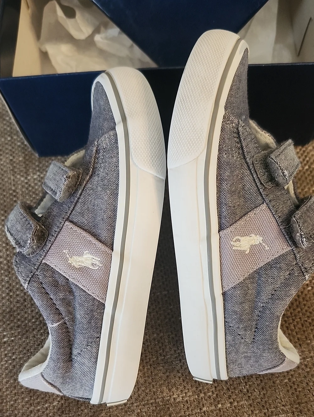 Polo by Ralph Lauren Kids' Gray Canvas Velcro Sneaker